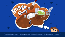 Imagine Mars website home page graphic