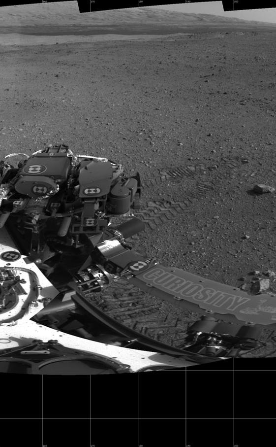 Curiosity's First Track Marks on Mars